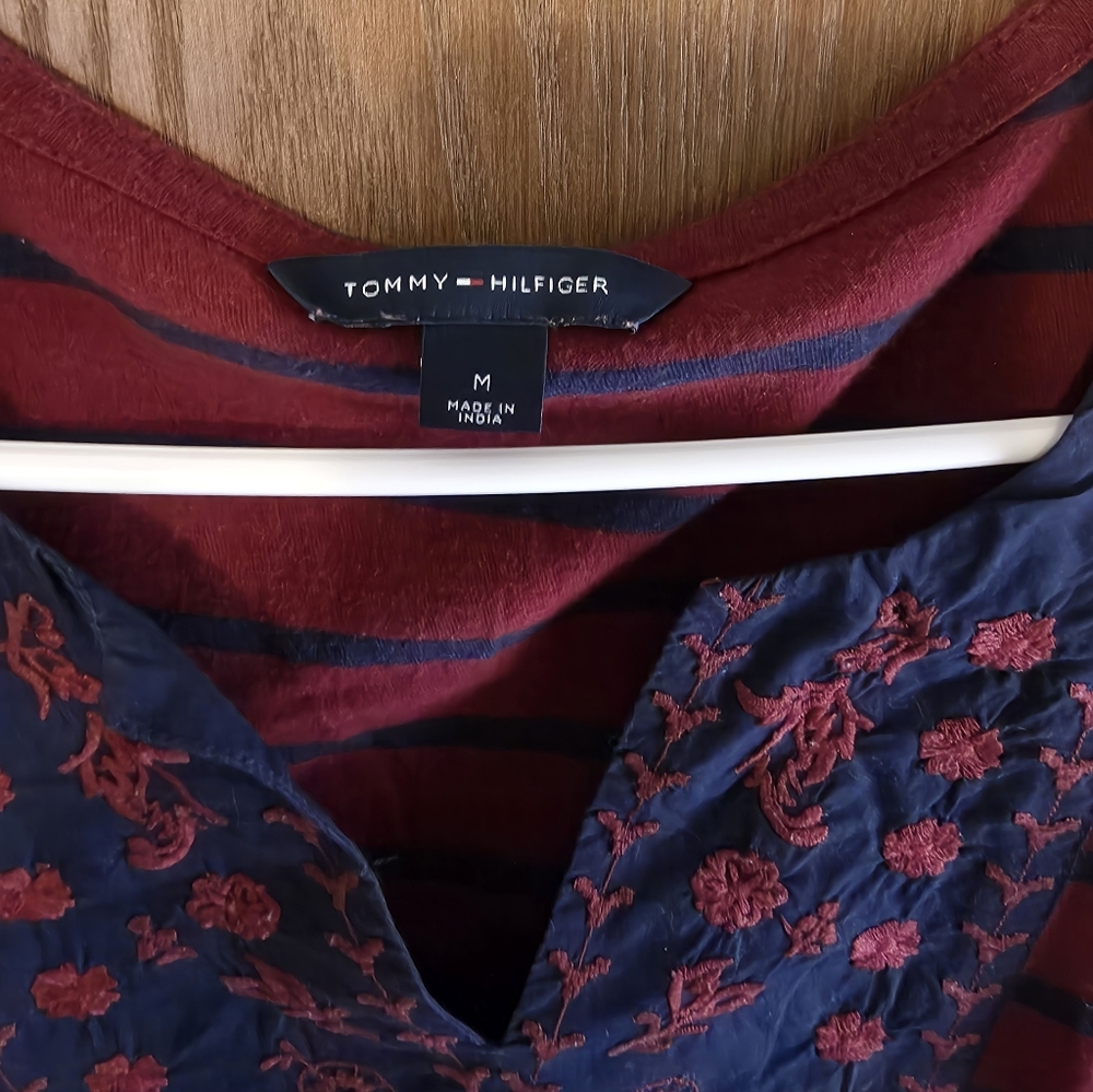 Tommy Hilfiger Red and Blue Embroidered Tunic - Picture 2 of 3